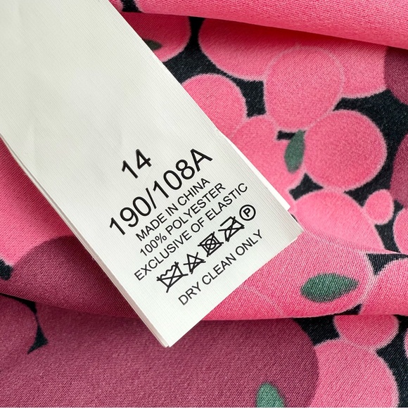 Kate Spade Bubble Dot Floral Dress Pink Sz 14 - Picture 11 of 13